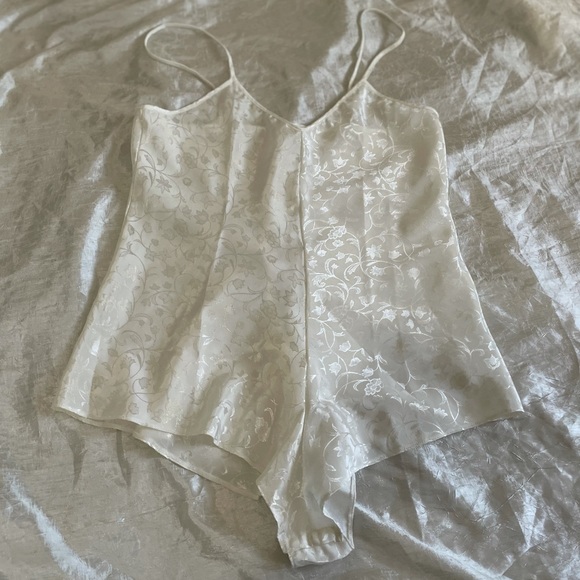 White lingerie teddy one-piece with floral detail from Presence Lingerie - Picture 5 of 13